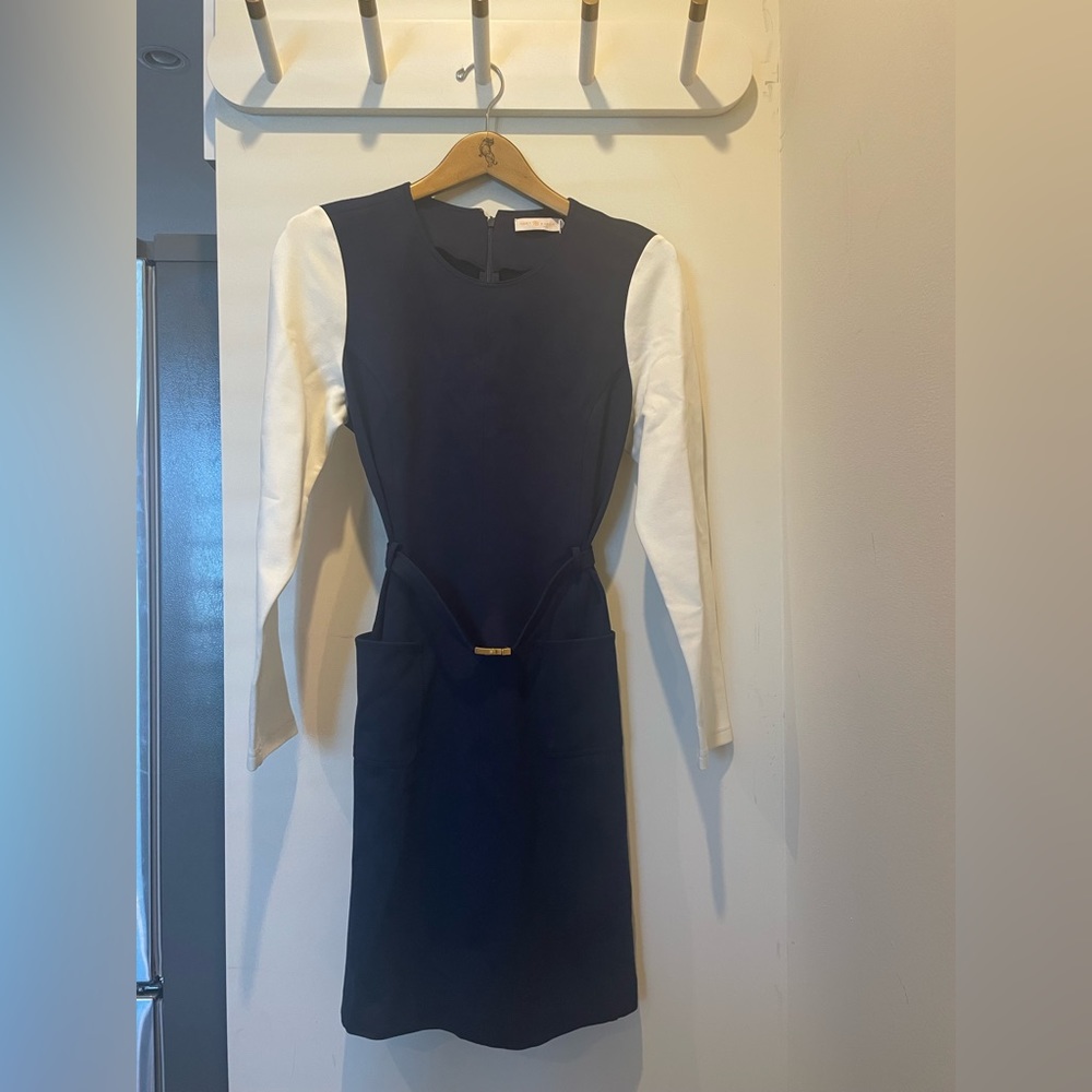 NWT Tory Burch Navy and White Dress, Size Medium